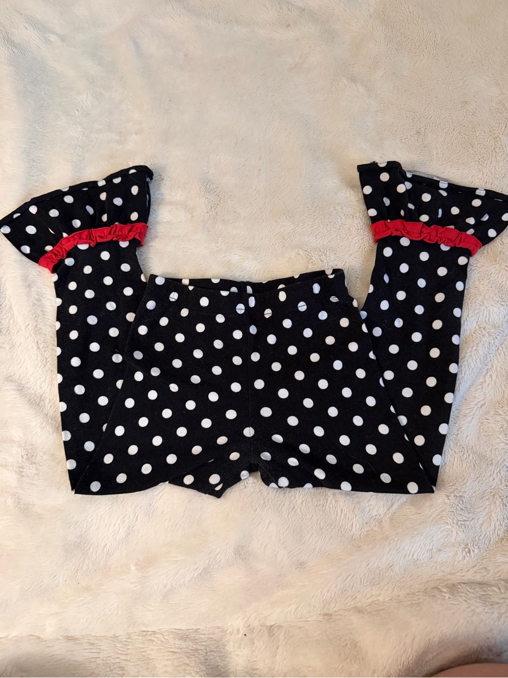 Counting Daisies Girls Polka Dot Leggings Size 5 Red Ruffle